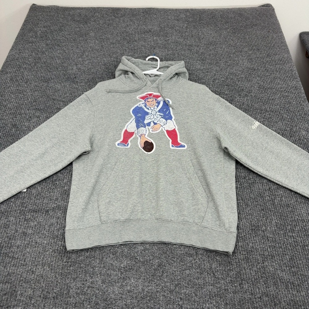 New England Patriots Nike Hoodie Mens M Gray Cotton Pat Patriot Retro Sports